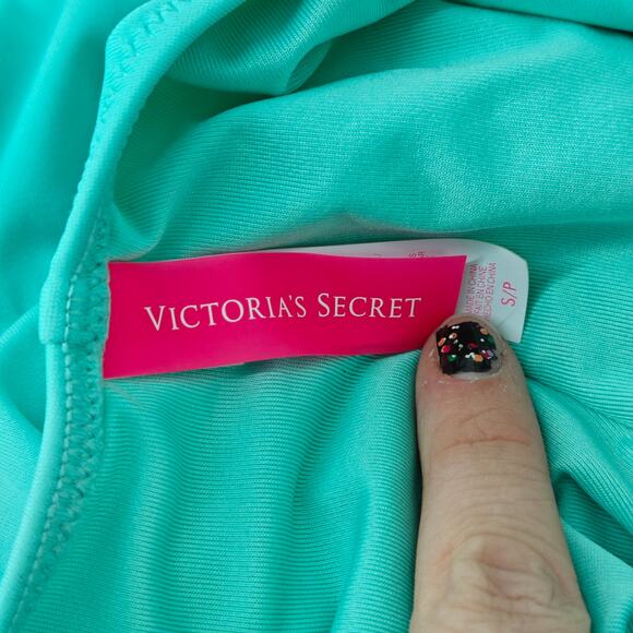 Victoria's Secret Flounce Halter One Piece Swimsuit Backless Cut Out Sides - Picture 2 of 5